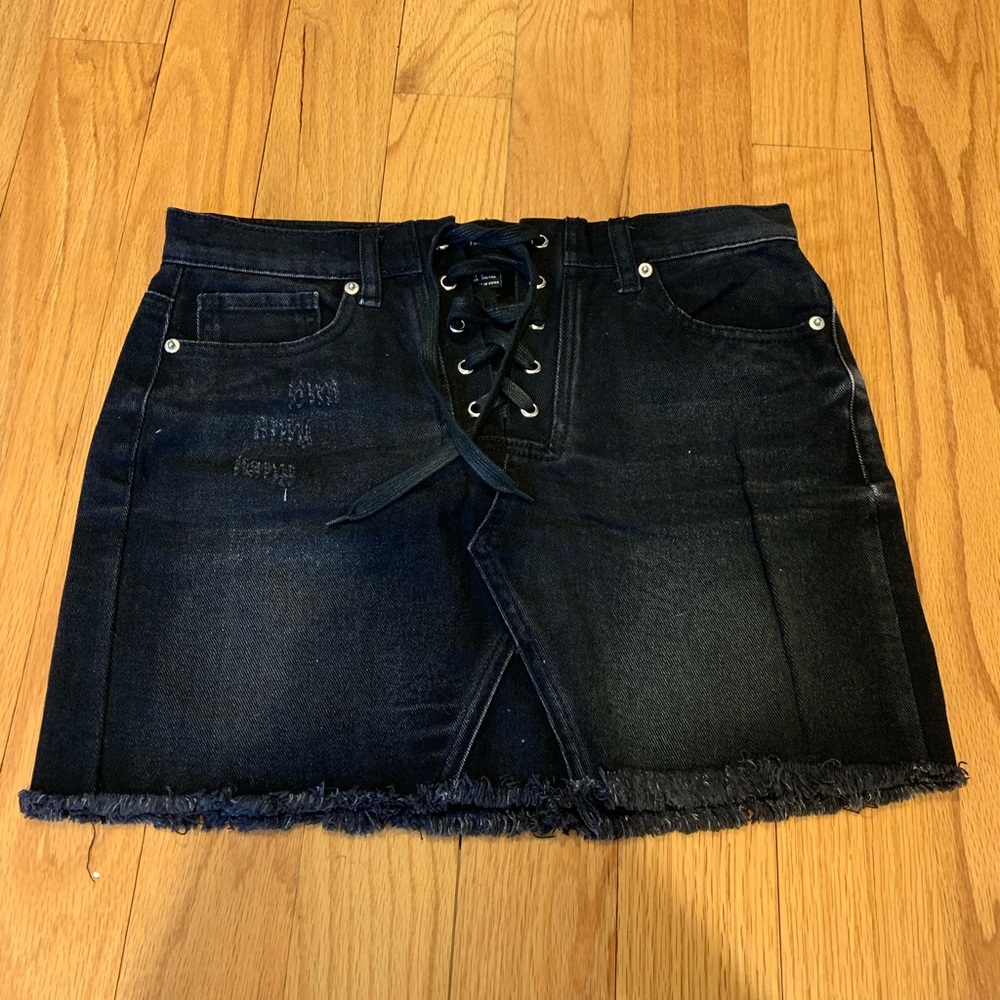 F21 tie up denim skirt